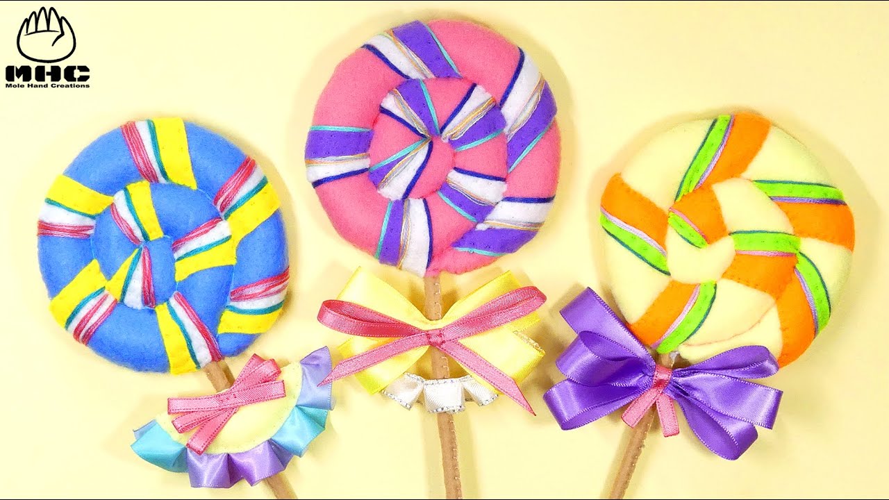 フェルトのふにゃふにゃアニメ ペロペロキャンディ Felt Sewing Toy Lollipop Youtube