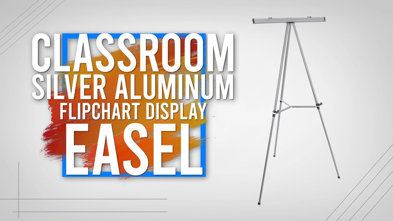 Aluminum Flip Chart Display Easel Stand with Adjustable Floor for Boardroom, Whi