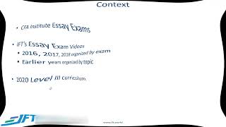 Past Essay Exams Solution Videos for the Level III Exam