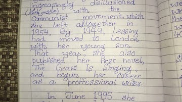 Doris Lessing Biography story “Report On A Threatened city” for Alevels/Olevels & law students.