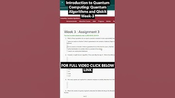 NPTEL Introduction to Quantum Computing: Quantum Algorithms and Qiskit Week 3 Assignment Answers