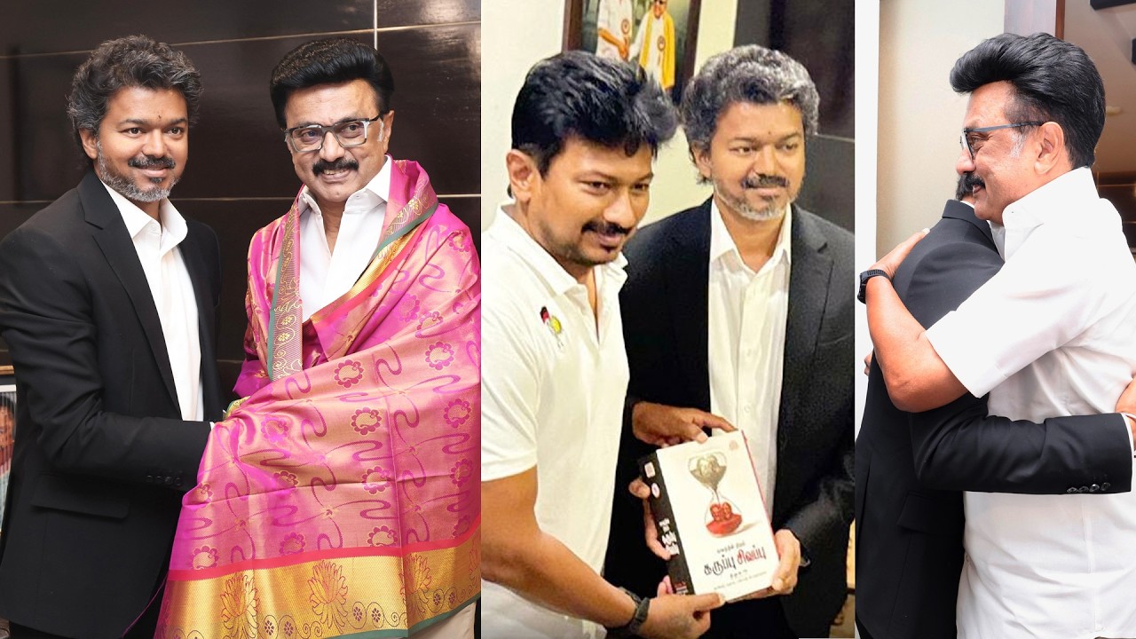 CM Vijay Meets former CM MK Stalin & Udhayanidhi Stalin at his ...