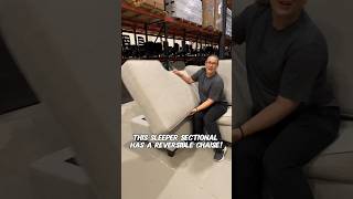 This sleeper sectional has a reversible chaise!  Talk about versatility.  Sit, sleep, and lounge.
