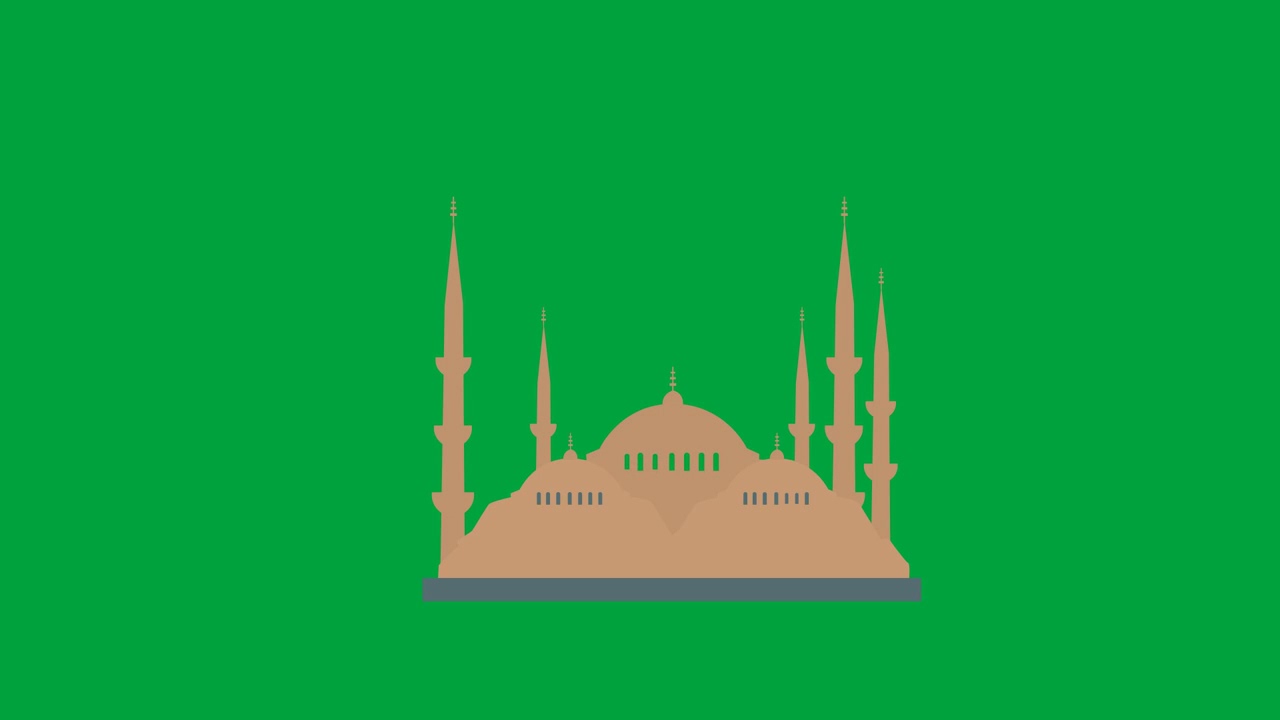 Blue Mosque Sultan Ahmed Isis Mosque Istanbul Green Screen   Green Screen Footage