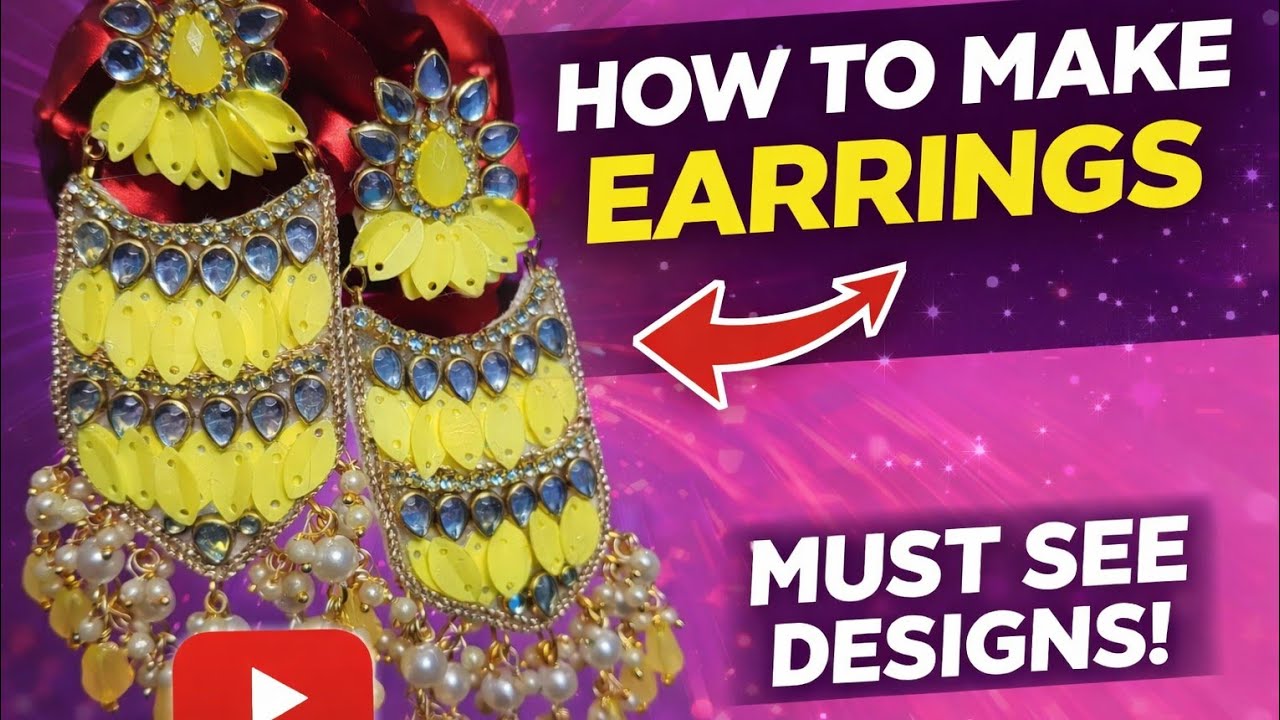 Diy beautiful earrings 😍 for wedding function🫶🏻❣️💎