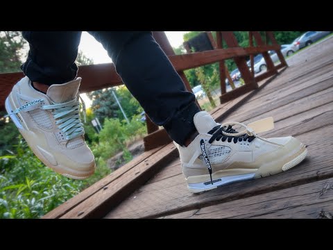 Off White Jordan 4 Sail On Feet Lace Swap How To Style Youtube