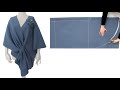 NO SEWING! Everybody can cut easy chic DIY cape coat in 10 min