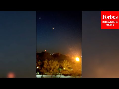BREAKING: Footage Shows Flashes In Sky Near Near Isfahan, Iran As Israel Reportedly Launches Strikes