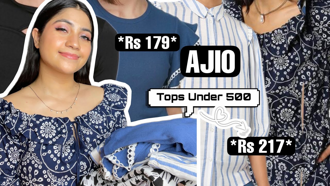 HUGE AJIO Tops Haul *Under 500* | Trendy Tops Try-On Haul| Starting at 175| Renigraphy