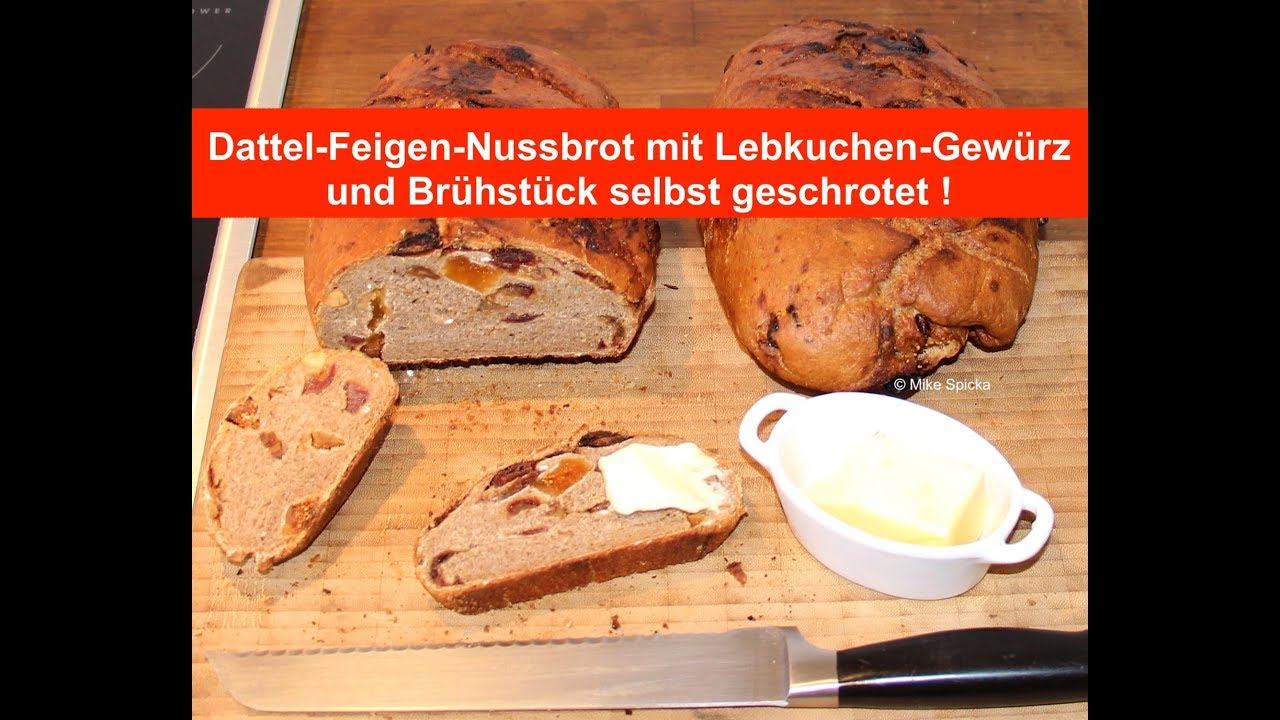 Feigen-Dattel-Nuss-Brot // mit Lebkuchengewürz / und geschrotetem ...