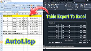 How to Export Table from Autocad to excel with AutoLisp | AutoCAD to Excel.