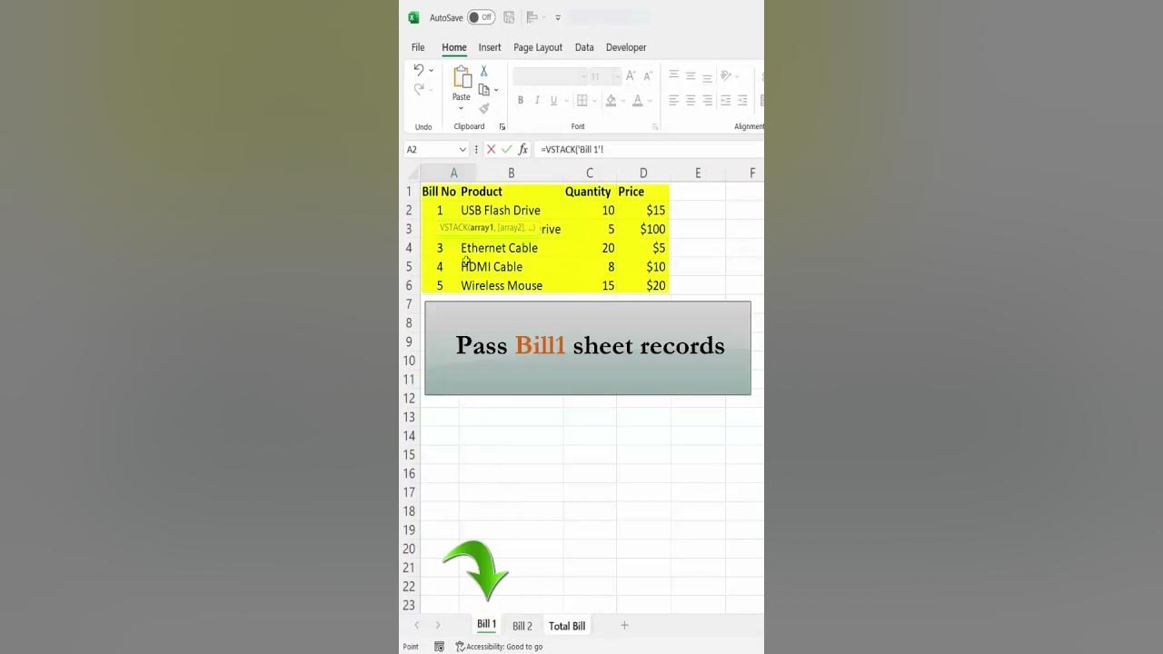Excel tips quickly combine data from multiple sheets using vstack