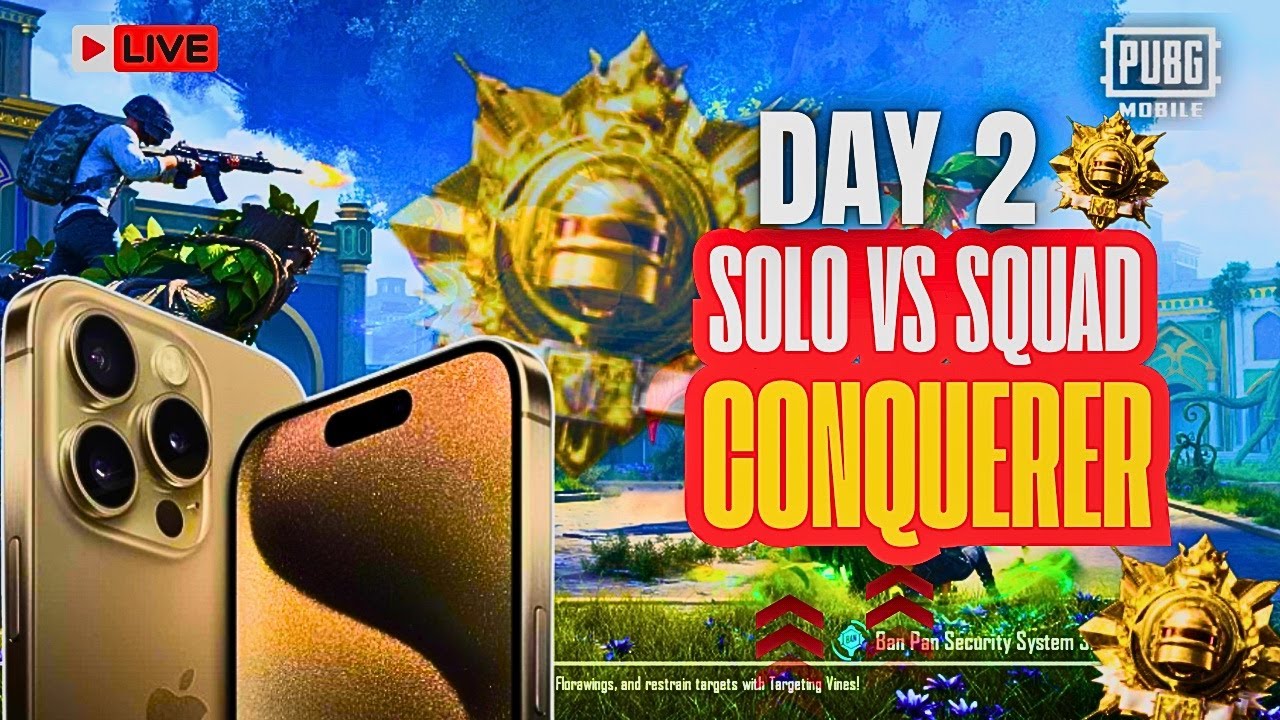 Solo vs squad  Conquerer | iPhone 15 pro max |120fps gameplay