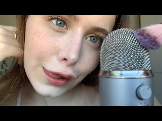 ASMR ~ mic brushing & sensitive mouth sounds ೀ