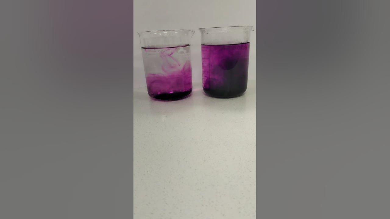 Diffusion Potassium Manganate (VII) Hot & Cold chemistry experiment