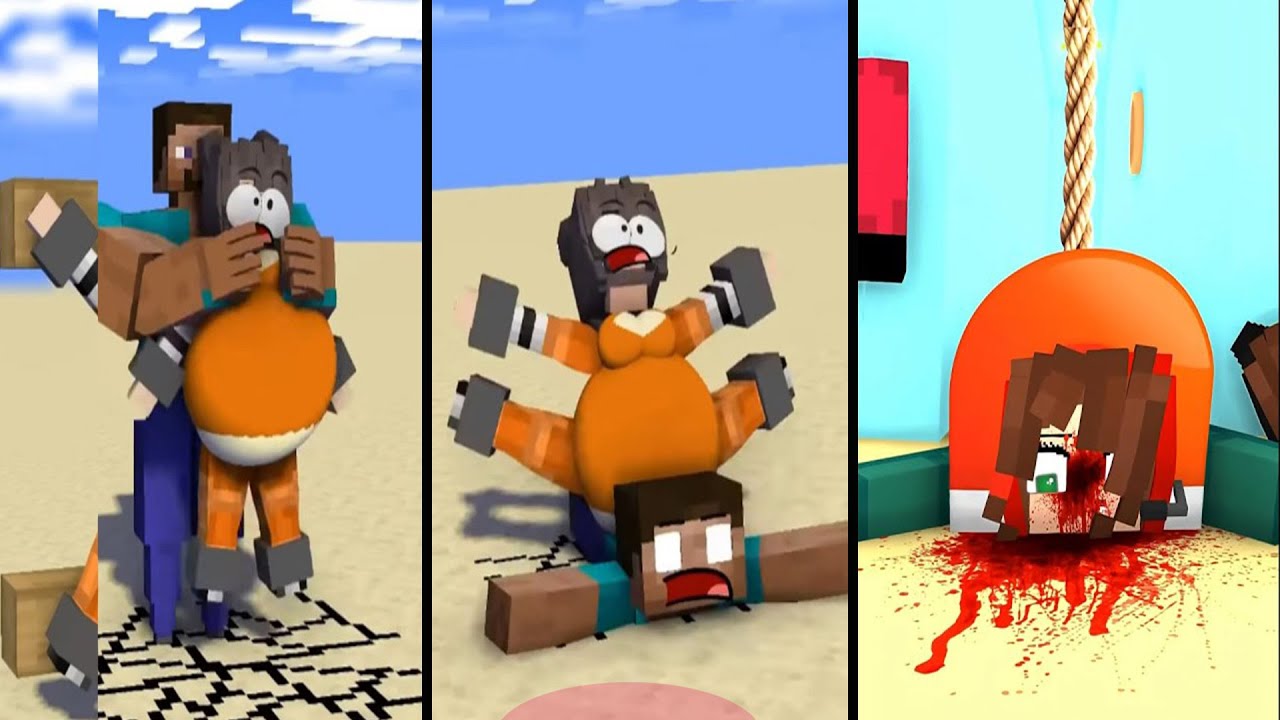 HELP Herobrine Escape From Stomach (Bones - Imagine Dragons) | Minecraft Animation 