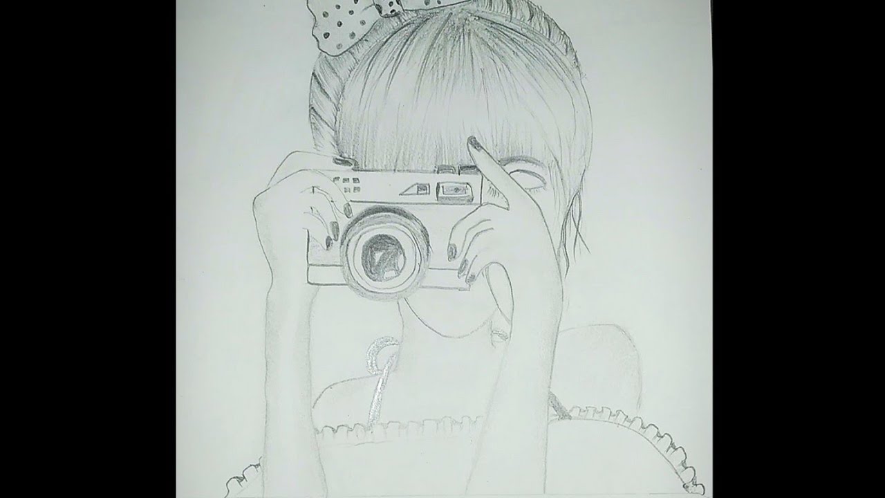 A girl is holding a camera drawing ||Step by step ||Easy || - YouTube
