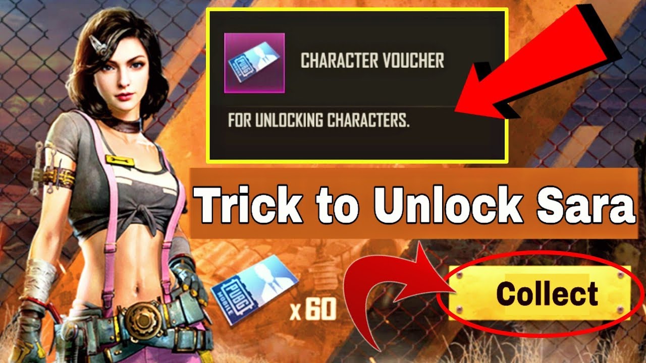 New Trick To Unlock Sara  Character in PUBG  Mobile  PUBG  