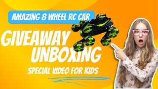 Amazing 8 wheel RC car  Eight Wheel  RC car, 2.4GHZ, 360 Degree  Spin ||Unboxing review and giveaway