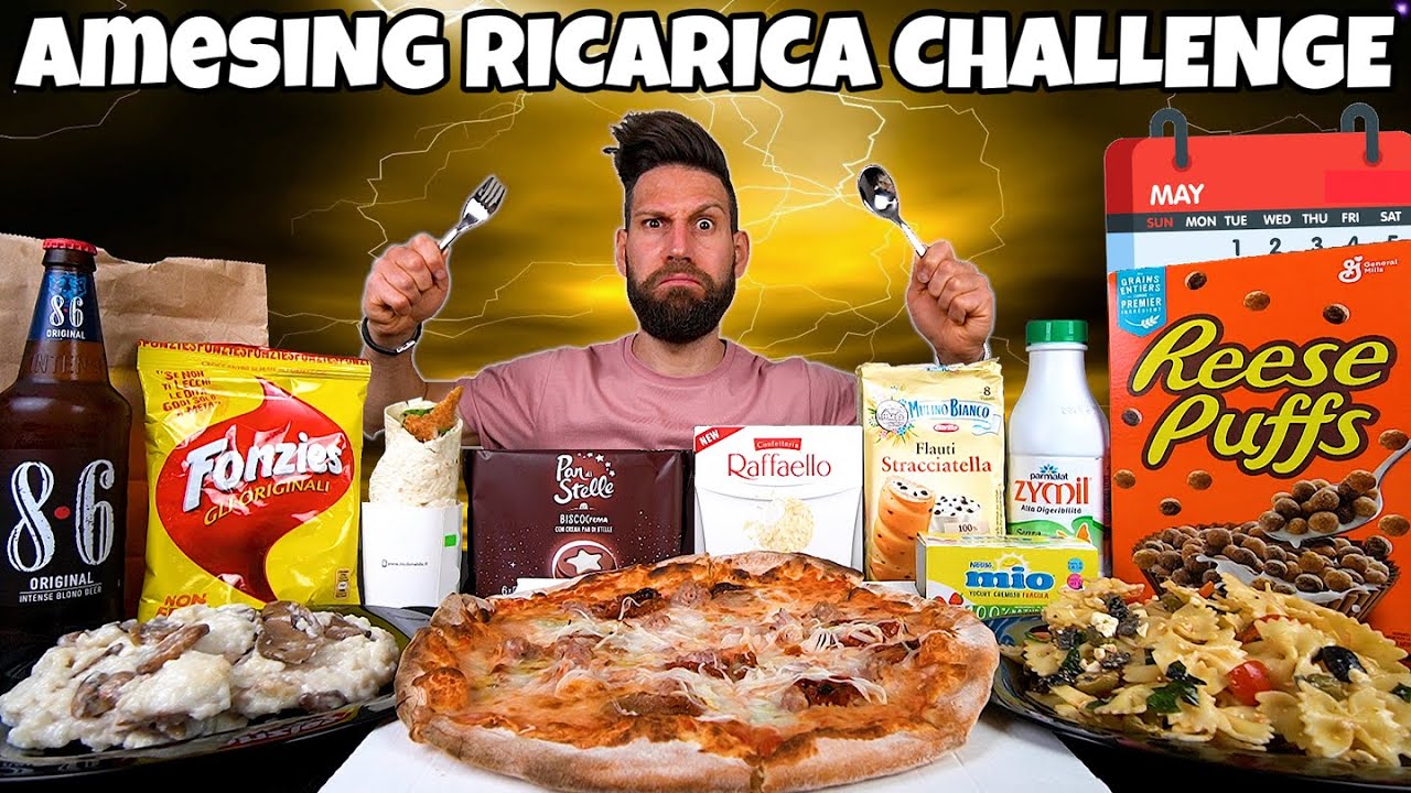 aMESIng RICARICA CHALLENGE di MAGGIO (10000 Calorie) MAN VS FOOD