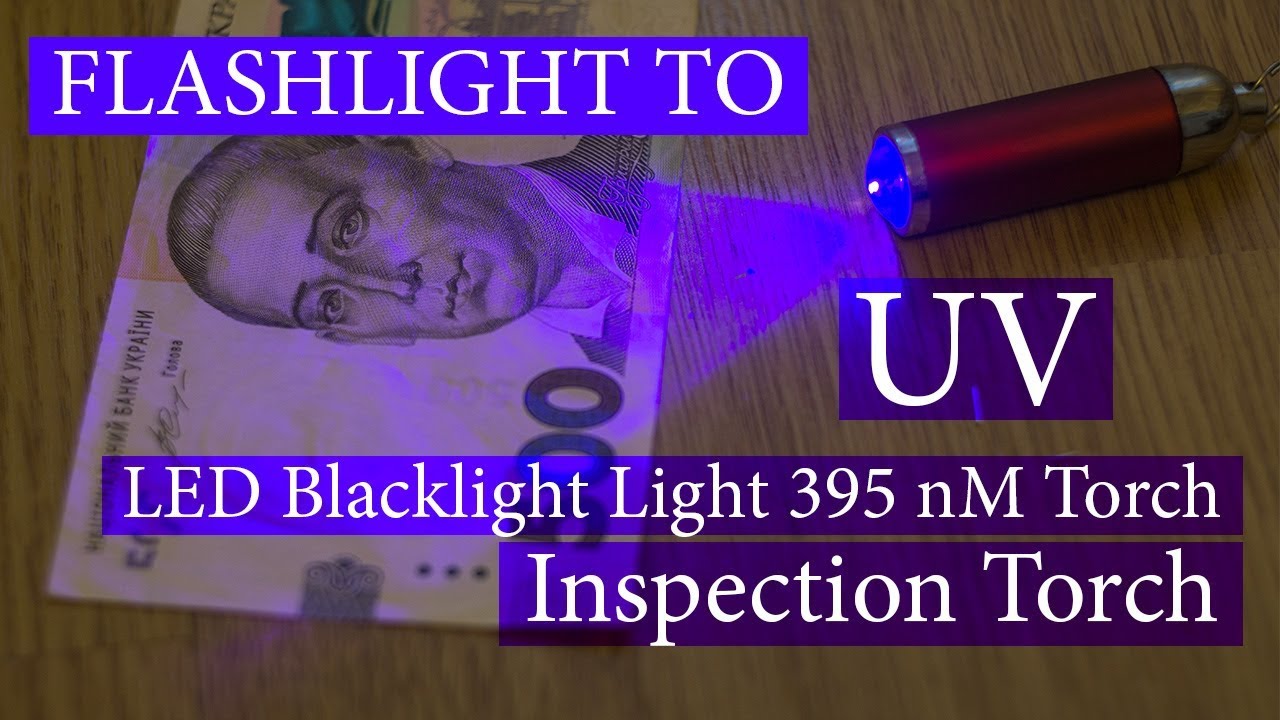 UV LED Keychain Light, Purple Black Light