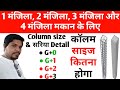 Column size and sariya details for 1 storey,2 storey,3 storey & 4 storey Building Construction