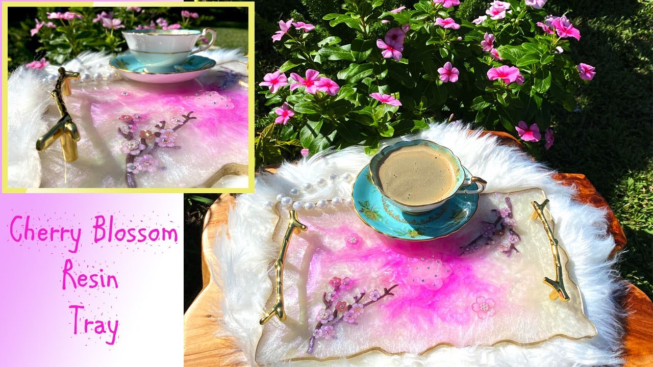 (32) 🌸 Cherry Blossom Resin Tray | A Delight to Your Senses – Stunning Result! ✨ How-To Tutorial