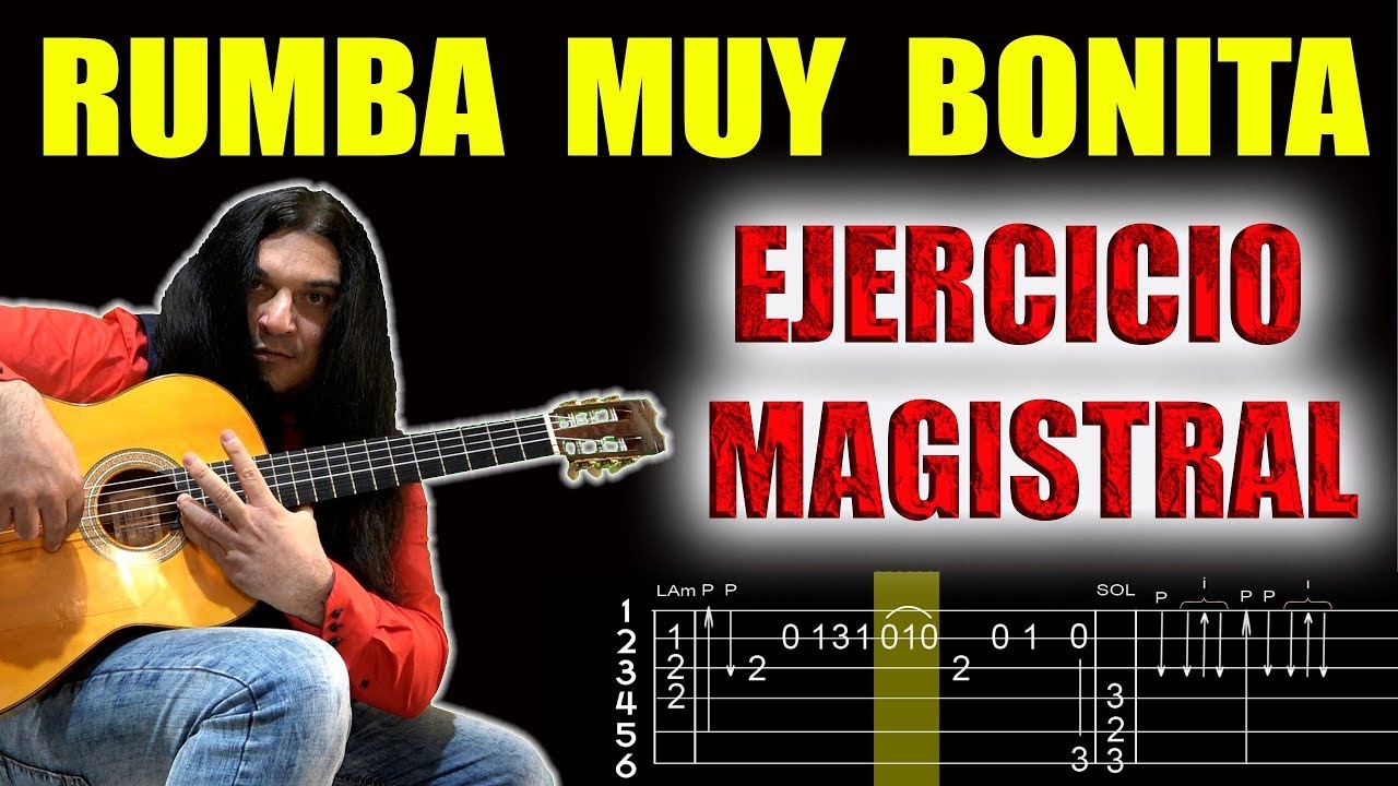 🏋️‍♂️EJERCICIO INFALIBLE ARPEGIO Y PICADO RUMBA MUY BONITA IMPROVISAR GUITARRA FLAMENCA TABLATURA