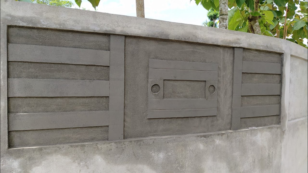 My Boundary Wall Design // Boundary Wall Plaster Design - YouTube
