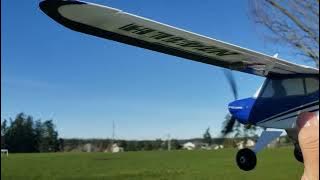 Beginner flys sport cub s2 windy day fail .