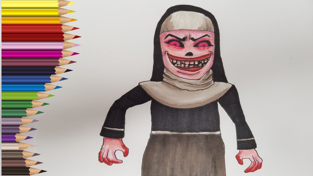 Do audition revelation 💙❤️💛 Desenez The Nun ( NUNA - Joc Horror ) | Desenat si Colorat - YouTube