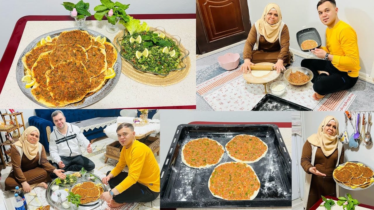 عملت لحم بعجين في البيت وشوفو الطريقة😋وتابعوناللاخير