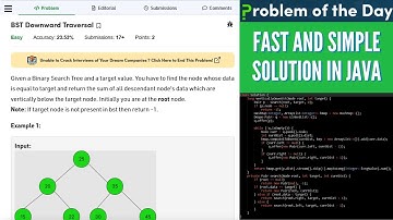BST Downward Traversal - GFG Practice || GFG POTD Fast and Simple Solution in Java