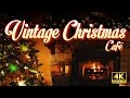 Vintage Christmas Café Fireplace 4K