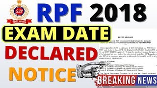 RPF Exam Date Official Notice.