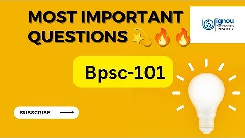 BPSC -101  MOST IMPORTANT QUESTIONS #ignou #bapoliticalscience