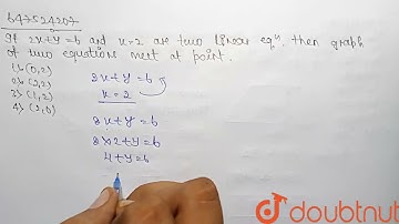 If 2x + y = 6 and x = 2 are two linear equations, then graph of two equations meet at a point | ...