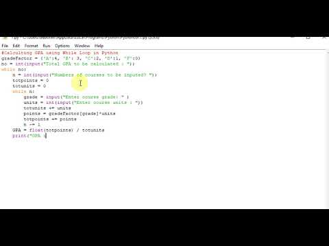 #Calculting GPA using While Loop in Python