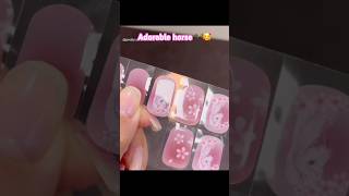 Adorable horse 🐎🥰 #nails #nailart #handmade #pressonnails#pressons