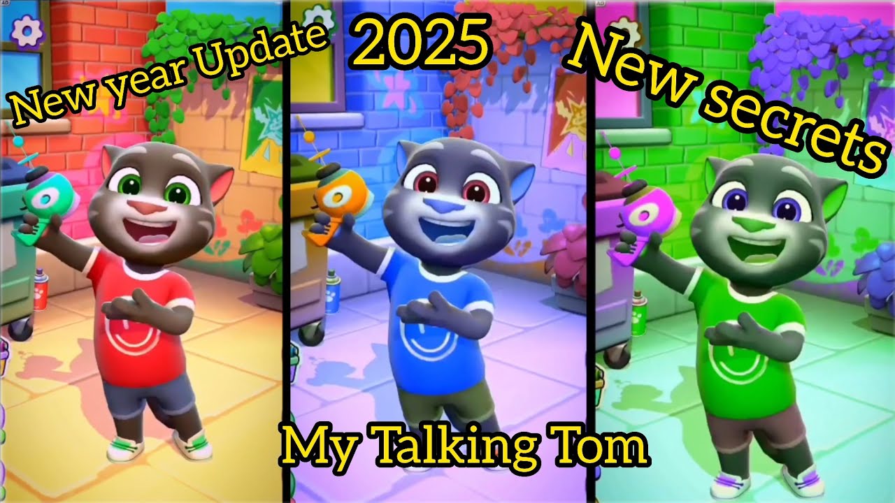 Talking Tom cat 2025 New Secret New Update ! 3 Tom means 3 time Fun 😊#mytalkingtom