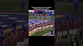 Paraguay hearing the U.S national anthem before the match