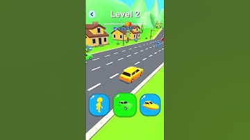 Shape-Shifting 🚙 🚁🛵 Race | Gameplay Level - 2 | Hyper Casual Mobile📱 App | Android, iOS - NEW UPDATE