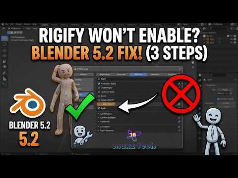 Rigify Won't Enable in Blender? Here's the FULL Fix (5.2 LTS, 2026)