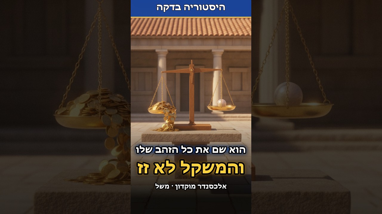 הוא שם את כל הזהב שלו על המאזניים והן לא זזו| אלכסנדר מוקדון
