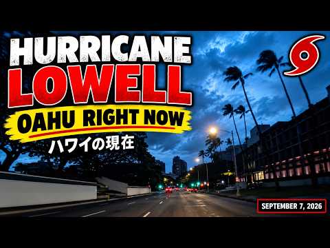 Hurricane Lowell Passing Oahu 🌧️ What Waikiki & Honolulu Look Like Now | ハワイ台風