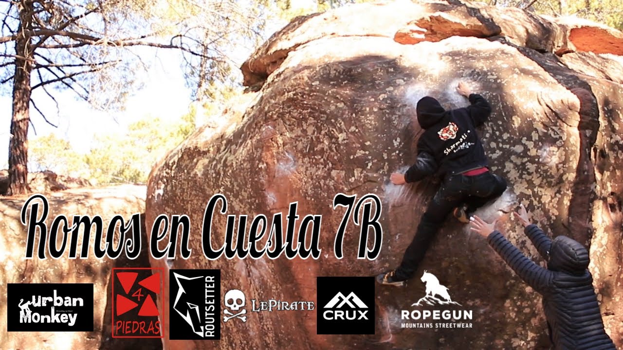 Romos en Cuesta 7B | Albarracín Bouldering | Sector Tierra Media