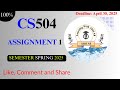 CS504-Assignment 1 100% Correct Solution Spring 2025 | CS504 Assignment 1 Solution Spring 2025