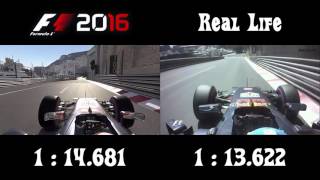 F1 2016 vs Real Life - Ricciardo Monaco 2016 Pole Lap
