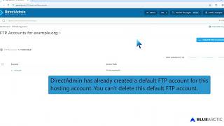 How to create an FTP Account in DirectAdmin BLUE ARCTIC