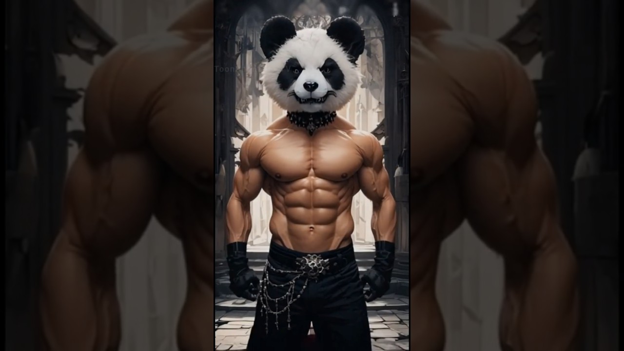 [4K] Chubby to Champion! Panda Becomes a Bodybuilder 